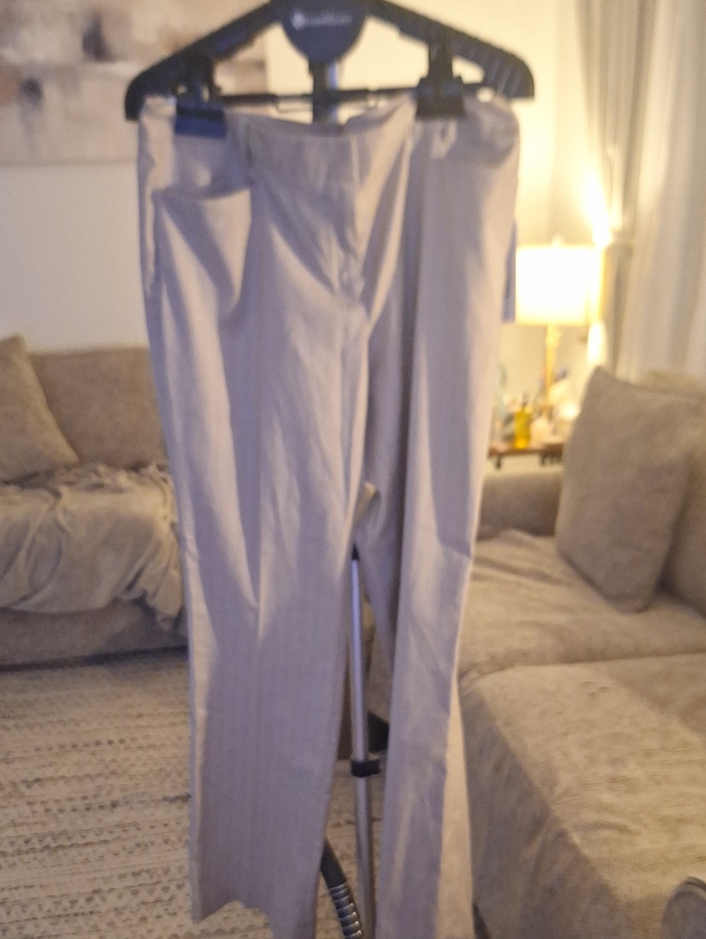 DKNY Straight-Leg Women's Pants in Light Gray